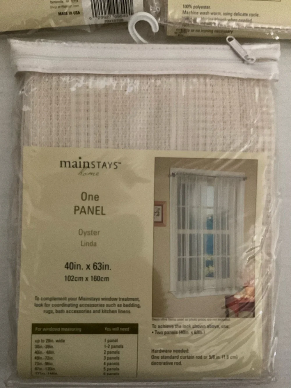 NEW Lot of 4 Mainstays Oyster Linda Sheer Window Panel 40”x63”